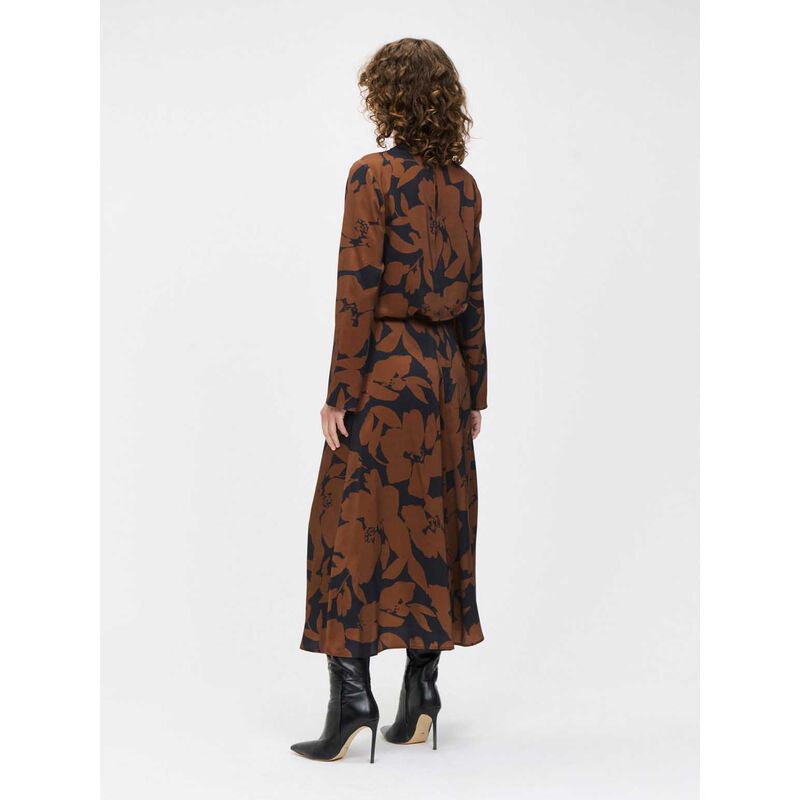 Veronika Maine Cocoa Gardenia Midi Skirt image number 1